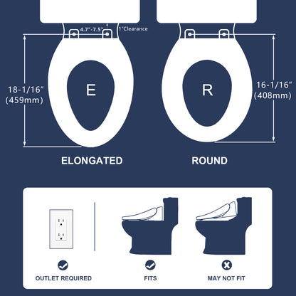 ZMJH ZMA102S-W Bidet Toilet Seat